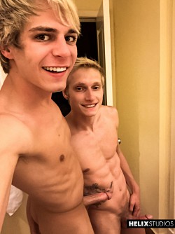 Kyle Ross, Max Carter and Luke Allen doing twink threesome sex photo 20