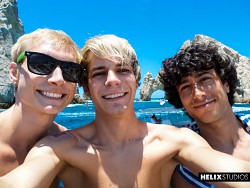Hugecock twinks Kyle Ross, Max Carter & Luke Allen having threesome sex photo 0