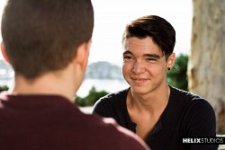Tyler Hill fuck smooth young twink Jackson Clark in the park photo 1