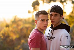 Uncut twink Aiden Garcia making out with bottom boy Brad Chase photo 2