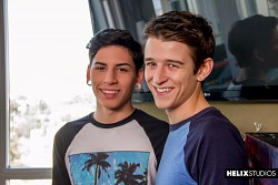 Young nude twinks Aiden Garcia & Evan Parker playing a dirty game photo 0