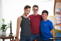 Hot gay Grayson Lange, Blake Mitchell & Casey Tanner have twink threesome photo 0
