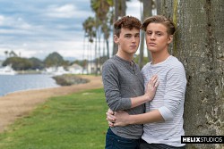 Wes Campbell welcome cute young twink Hunter Graham with steamy hot make out photo 1