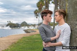 Wes Campbell welcome cute young twink Hunter Graham with steamy hot make out photo 2