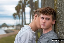 Wes Campbell welcome cute young twink Hunter Graham with steamy hot make out photo 3