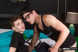 Teen twink Danny Nelson takes big dick of Blake Mitchell in this video photo 0