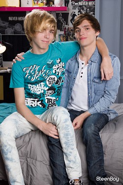 Cute gay boys Jamie Ray and Tristan Adler doing sex in doggy style photo 0