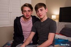 Teen twinks Paxton Ward and Jack Phillips have some bareback fuck photo 0