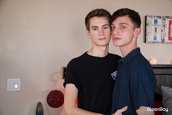 Lucas Burke and Trevor Harris enjoy twink sex session in bedroom photo 0