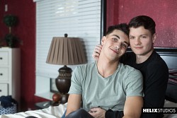 Teen twinks Alex Riley and Tyler Sweet have sex at the Helix mansion photo 0