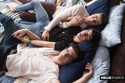 Teen twinks Travis Stevens, Johnny Hands & Aiden Garcia madly enjoying threesome sex photo 1