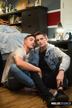 Cute twink boys Trevor Harris & Alex Riley have some hot fuck session photo 3