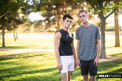 Young gay boys Brett Daniels & Seth Peterson getting horny and have wild sex photo 2