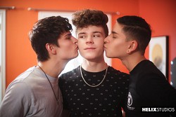 Aiden Garcia, Silas Brooks and Seth Peterson having twink threesome sex photo 1