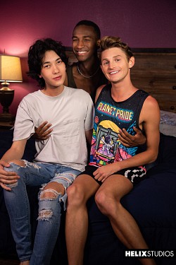 Kai Taylor, Reece Jackson & Garrett Kinsley having interracial threesome sex photo 5