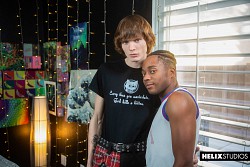 Chocolate twink Marcell Tykes moans with pleasure while getting ass fucked by Spikey Dee photo 6