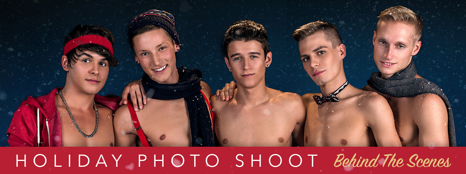 Casey Tanner & beautiful twinks giving erotic pose for holiday photo shoot